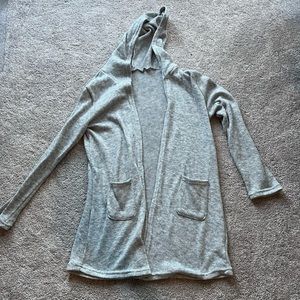 Grey cardigan with hood